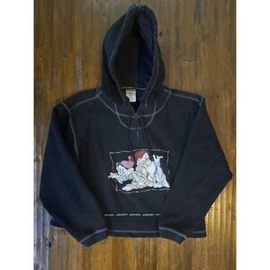 Vintage Disney Grumpy Hoodie Womens M Cropped Y2K Dwarf Embroidered Spellout